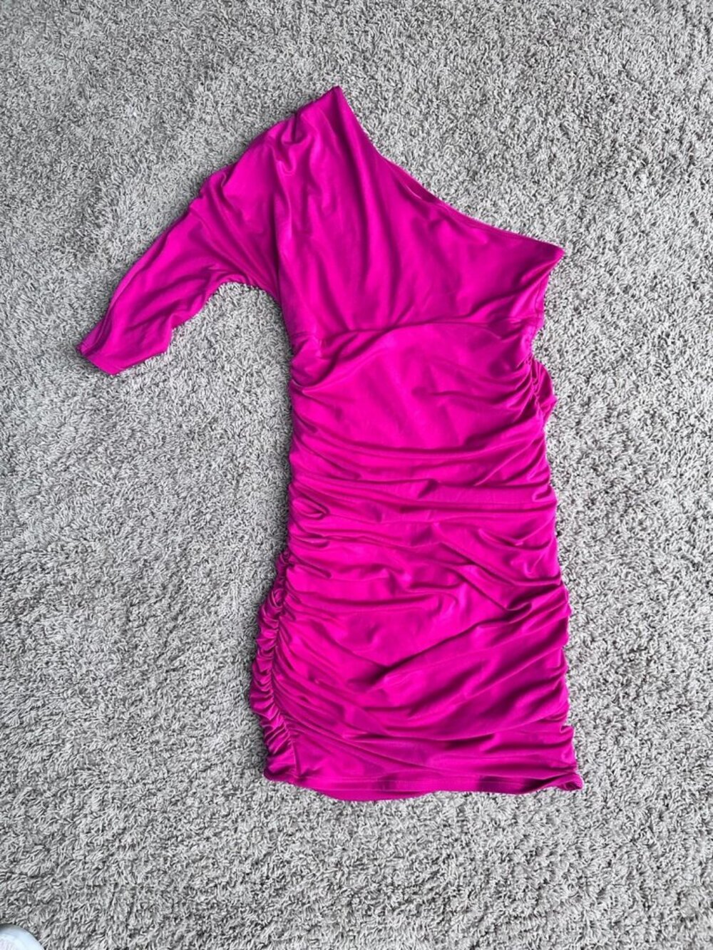 Express Magenta One Shoulder Mini Dress